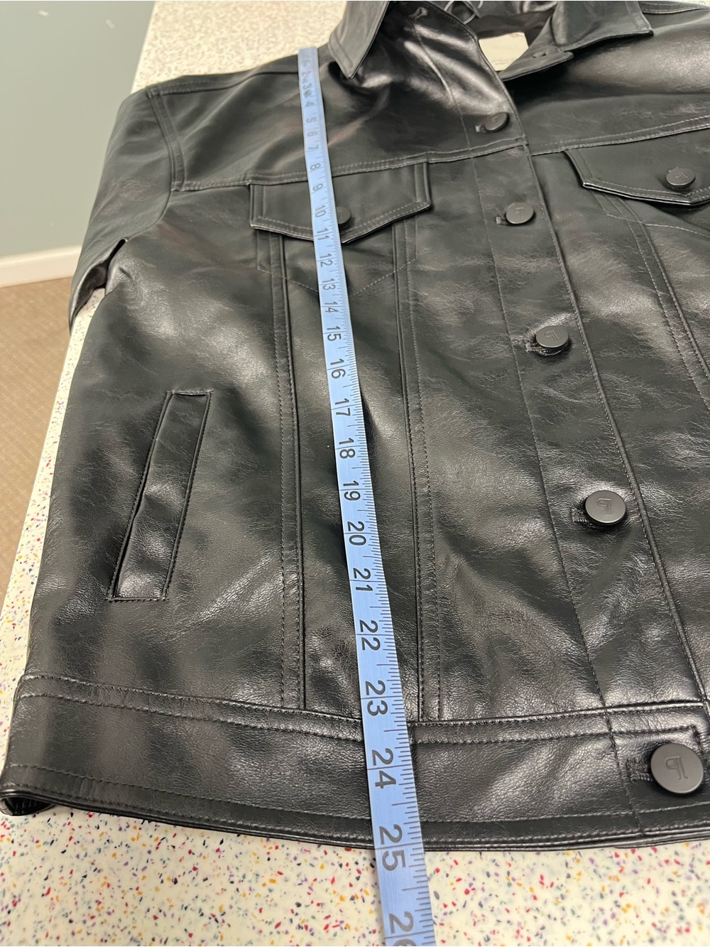 Anthropologie Pilcro Weston Black Faux Leather Boyfriend Jacket Women’s Size XXS - Picture 7 of 8